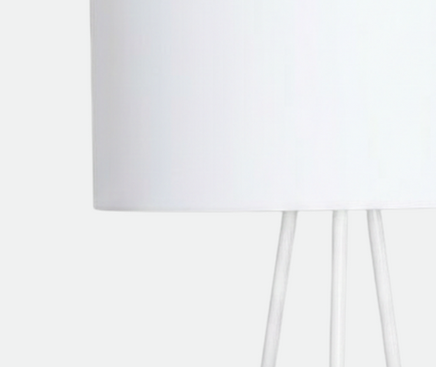 White Tripod Lamp With White Cotton Shade