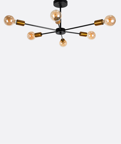 Black & Gold Modern Sputnik Chandelier