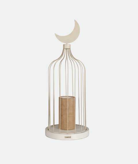 Light Biege Burlap Islamic Table Lamp