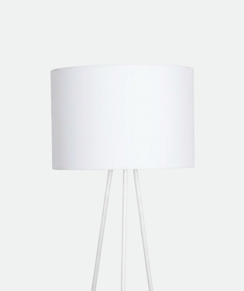 White Tripod Lamp With White Cotton Shade