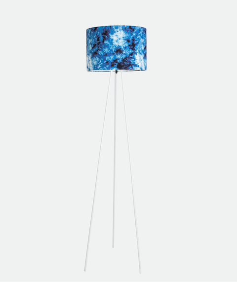 Printed Shade Tripod  Floor Lamp