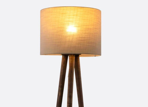 Boho Beige Tripod Floor Lamp