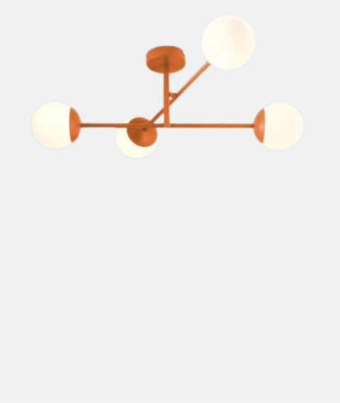 Modern Orange Branched Chandelier