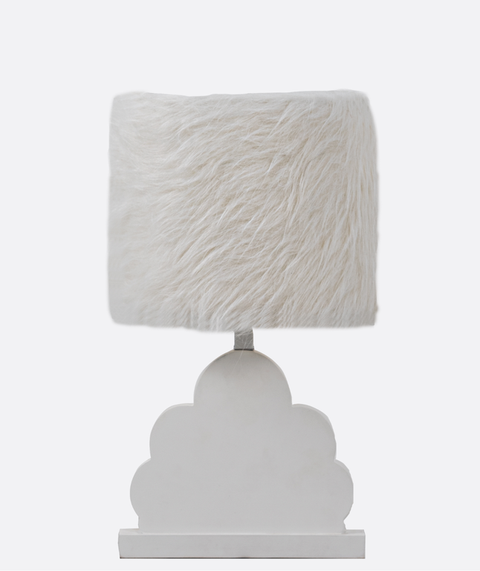 White Fur Table Lamp