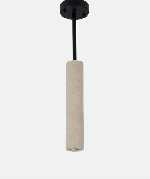 Modern Cylindrical Marble Pendant Light