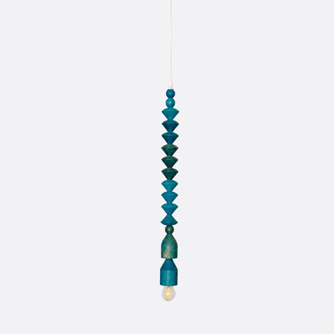 Blue Wooden Pendant Lamp