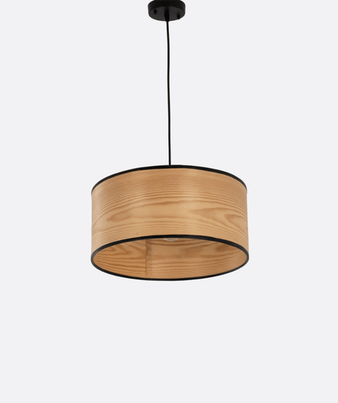 Modern Shade Pendant with Wooden Print