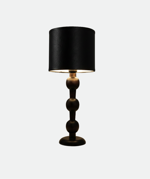 Wooden Table Lamp Black Shade