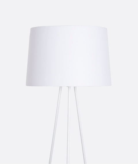 White Tripod Lamp With White Cotton Shade