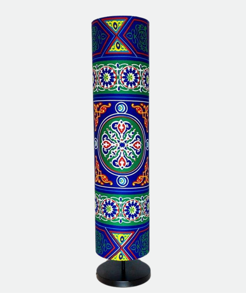 Printed Cylindrical Shade Floor Lamp