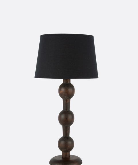 Wooden Table Lamp Black Shade