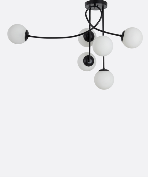 Modern Black Branched Chandelier
