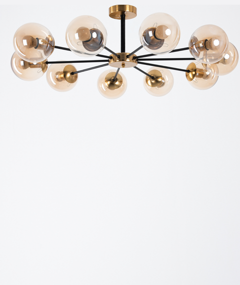 Modern Amber Sputnik Chandelier