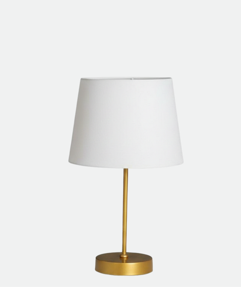 Elegant Gold Table Lamp with Cotton Shade