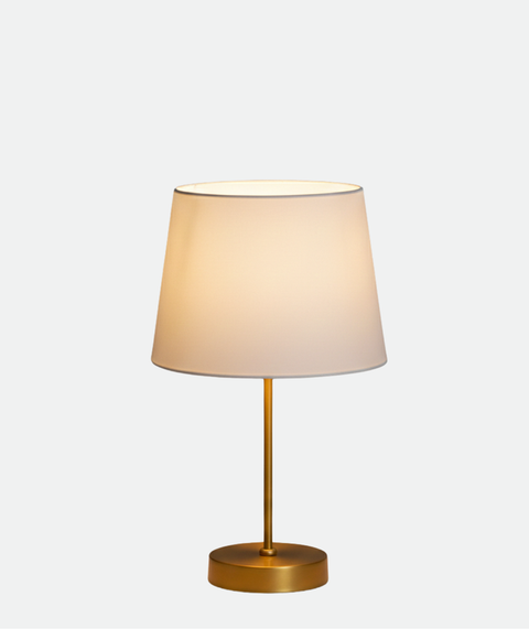 Elegant Gold Table Lamp with Cotton Shade