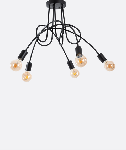 Industrial Black Branched Chandelier