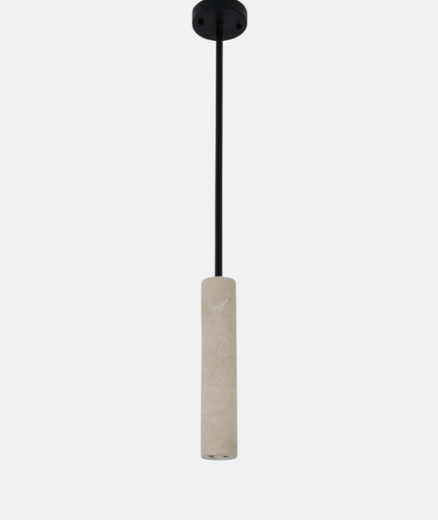 Modern Cylindrical Marble Pendant Light