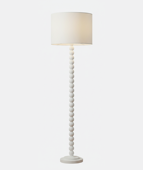 Stylish White Wooden Floor Lamp