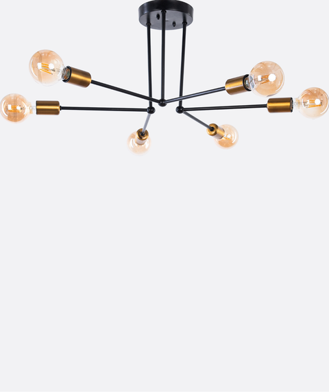 Black & Gold Modern Branched  Chandelier
