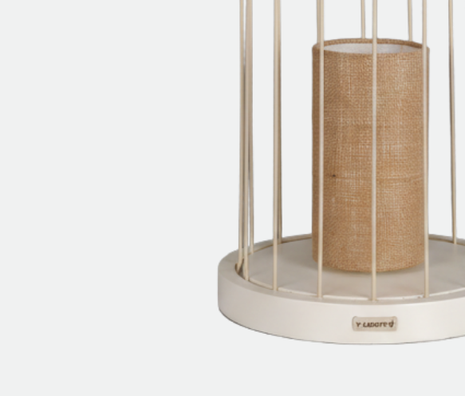Light Biege Burlap Islamic Table Lamp