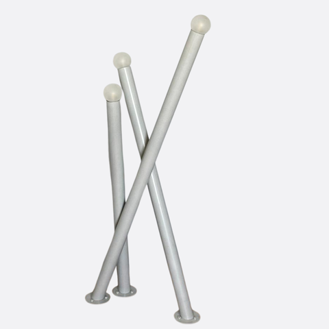 Modern 3-stick Gray Steel Floor Lamp