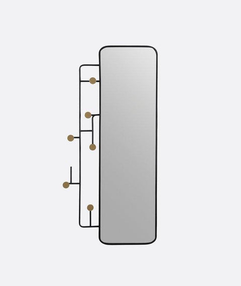 Geometric Wall Mirror with Hooks