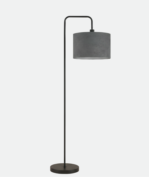 Contemporary Velvet-Shaded Floor Lamp