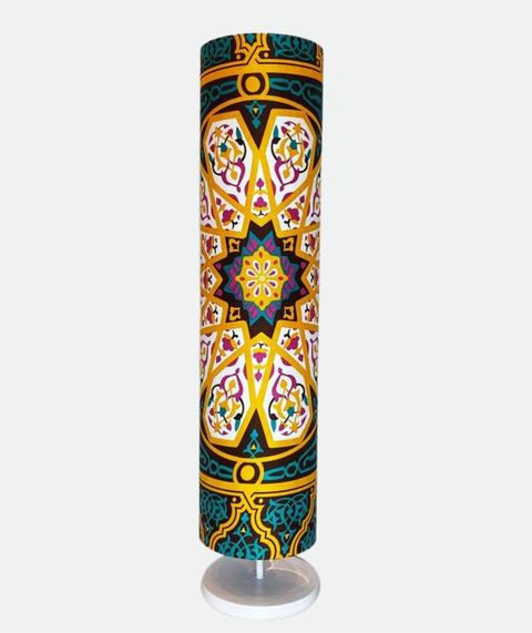 Printed Cylindrical Shade Floor Lamp