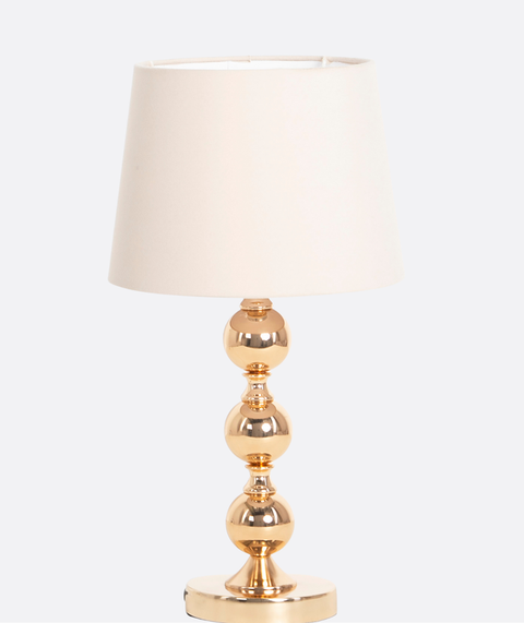 Modern Table Lamp with Shiny Gold Spherical Base
