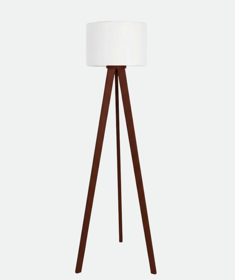 Wooden Brown Tripod Floor Lamp