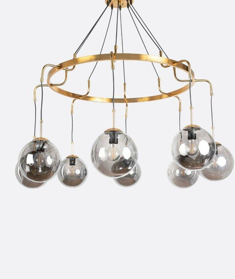 Modern Gold Chandelier With Glass Ball Shades