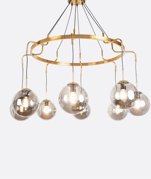 Modern Gold Chandelier With Glass Ball Shades
