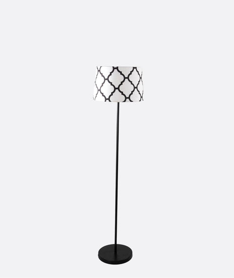 Stylish Printed White & Black Torchiere