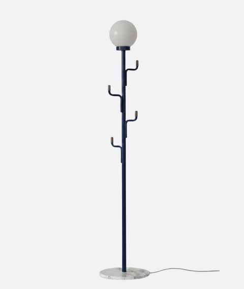 Modern Navy Blue Floor Lamp With Hooks