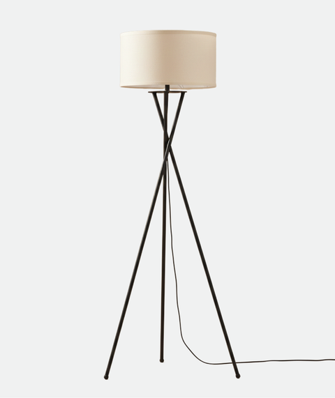 Minimalist Tripod Cotton Shaded Floor Lamp