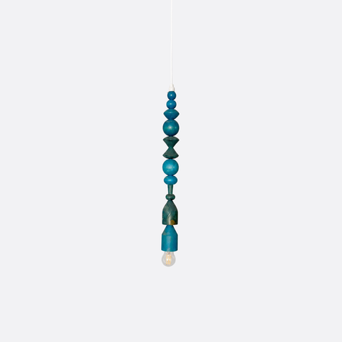 Blue Wooden Pendant Lamp