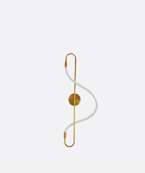 Golden S-Curve LED Wall Light