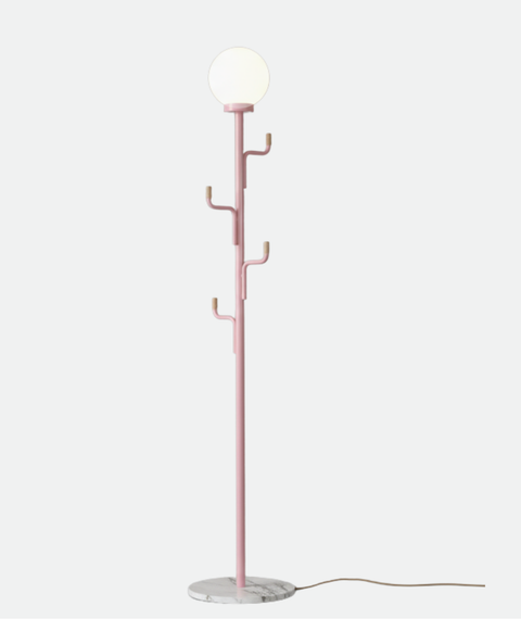Modern Pink Floor Lamp With Hooks