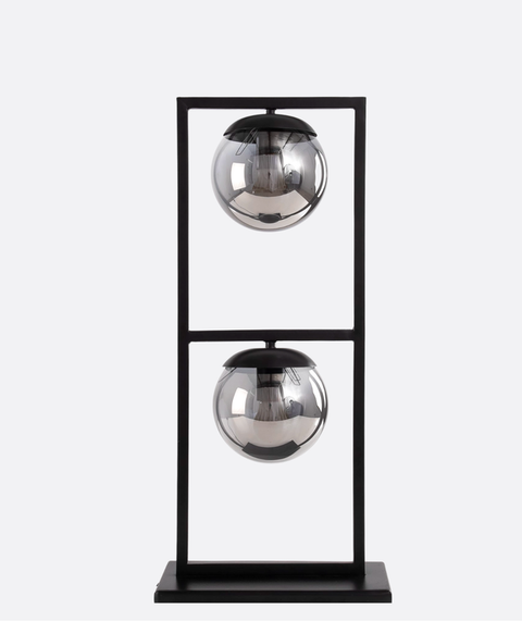 Modern Smoked Grey Glass Balls Table Lamp