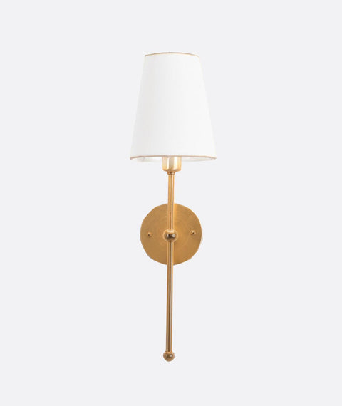 Minimilaist Gold  upright wall torchiere.