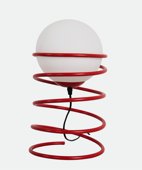 Colorful Red Coil Table Lamp