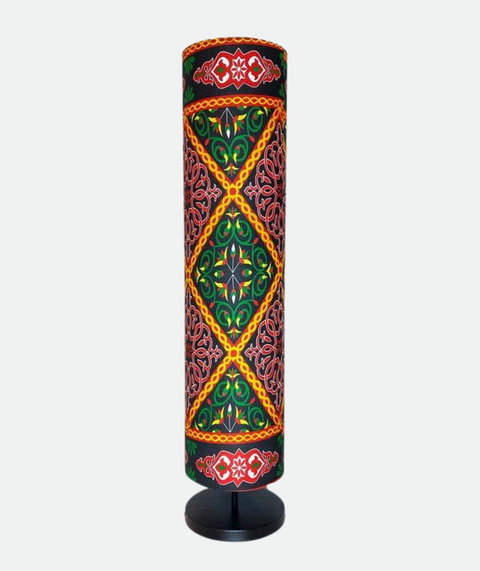 Printed Cylindrical Shade Floor Lamp