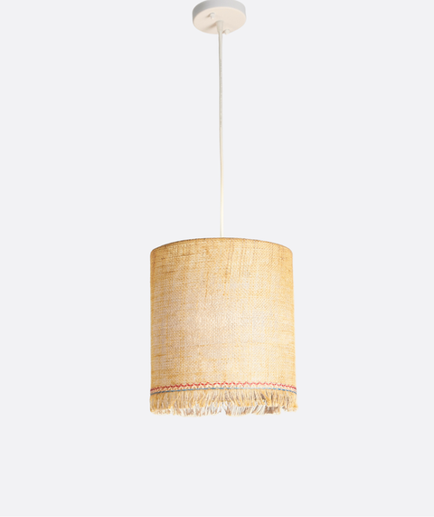 Boho Beige Burlap Pendant Lamp