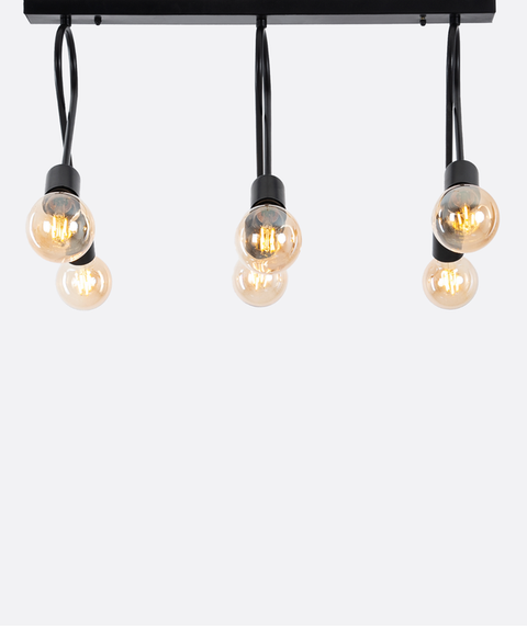Contemporary Black Track Chandelier