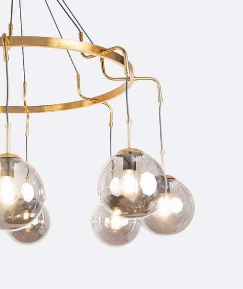 Modern Gold Chandelier With Glass Ball Shades