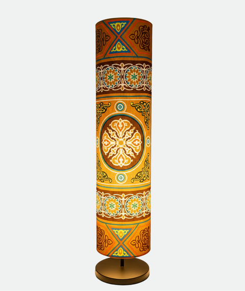 Printed Cylindrical Shade Floor Lamp