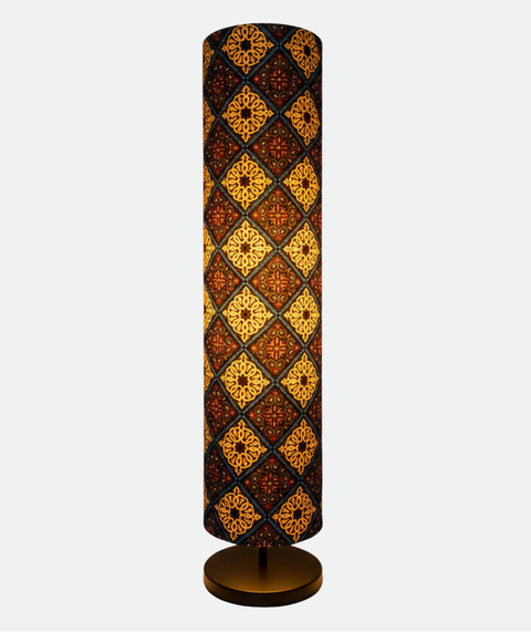 Printed Cylindrical Shade Floor Lamp