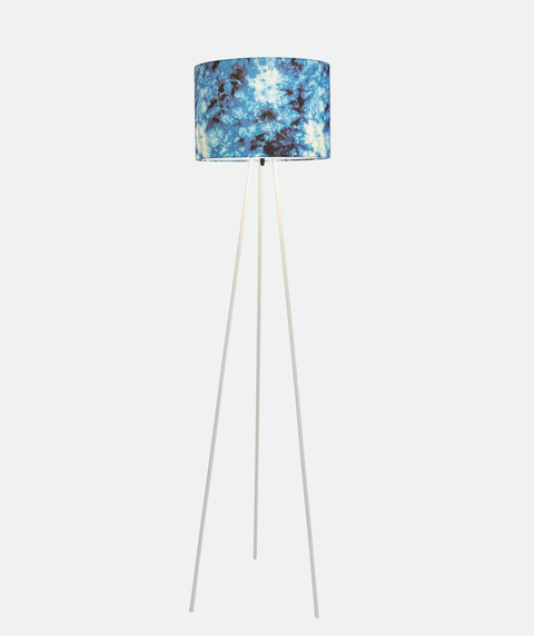 Printed Shade Tripod  Floor Lamp