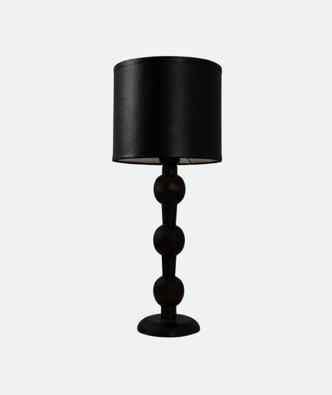 Wooden Table Lamp Black Shade