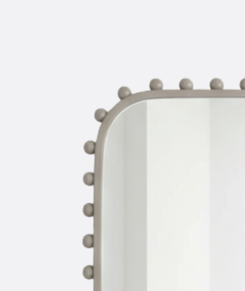Rectangular Metal Beaded Wall Mirror